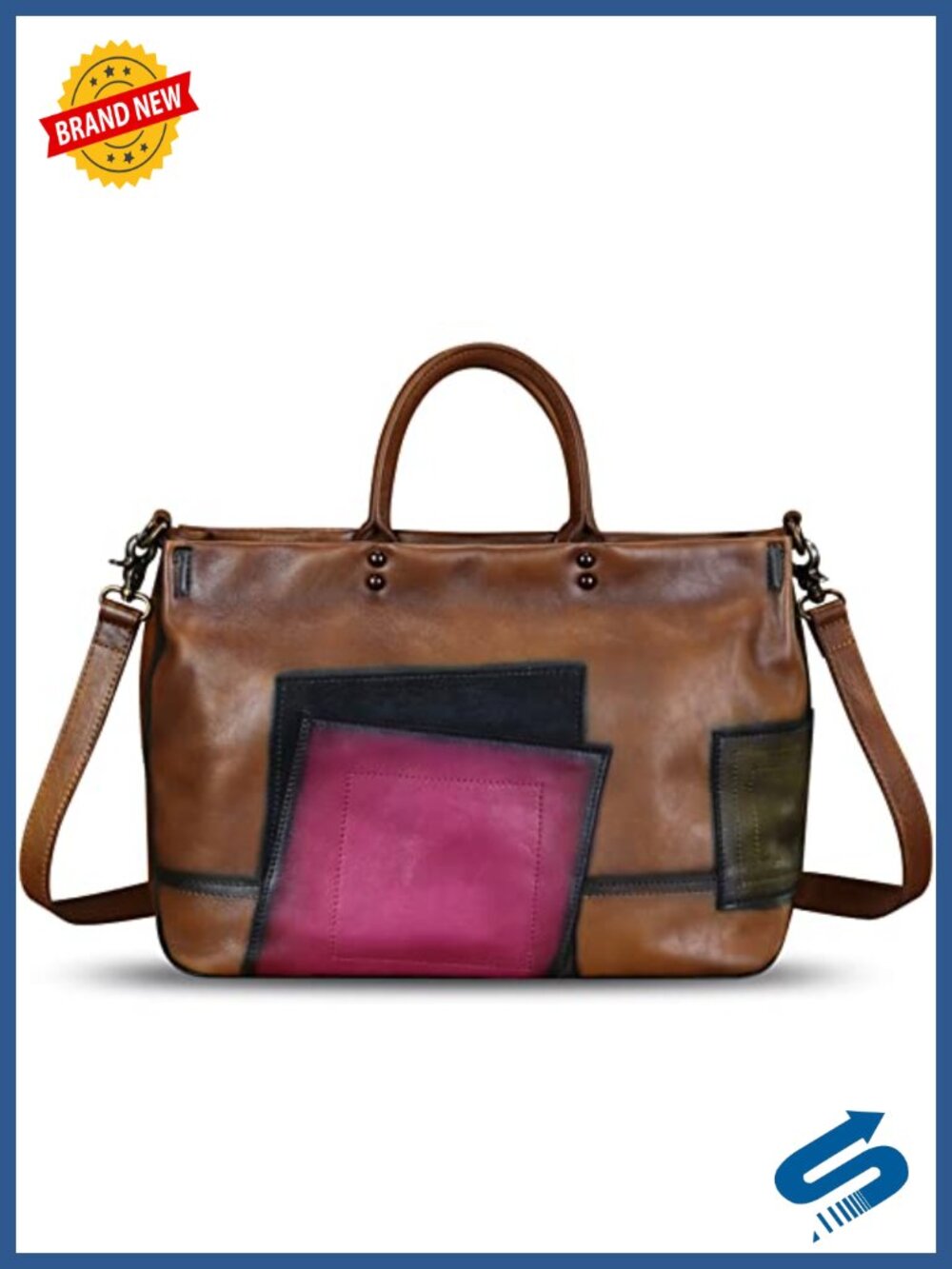 Genuine Leather Satchel Handmade Tote Crossbody Handbag Top Handle